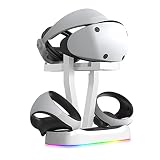 for PSVR 2充電ステーション ゲームハンドル充電スタンド 磁気式 VR 2コントローラー 充電スタンド VR 2充電収納スタンド マグネット式充電器 急速充電 高速充電 2台同時充電可能 VR2ヘッドセットメガネ対応置台 収納スタンド 充電ドックステーション RGB 照明付き 収納ホルダー 取付簡単 収納便利 省スペース For PS5 VR2に対応アクセサリー