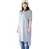 Pearls　ビッグシルエットの授乳口つき ロングワンピースTee (moku gray)