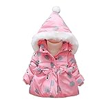 FEVON　アウター　キッズ　女の子　ベビー服　秋　冬　中綿　コート　厚手　ガールズ　可愛い　水玉　猫のプリント　リボン付き　フード付き　ジャケット　綿服　 暖かい　保温　防寒　中綿コート　全4色　通