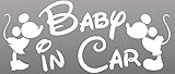 ベイビー イン カー ステッカーbaby in car ミッキー /車用/シール/ Vinyl//ステッカー/mk03 (白)
