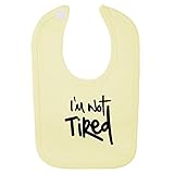 (フロソ) FLOSO 赤ちゃん・ベビー用 Im Not Tired(疲れてないよ)プリント ベルクロビブ スタイ (ワンサイズ) (レモン)