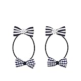 [ミキハウス] MIKIHOUSE ボーダー＆チェック ヘアゴム（２個セット） 16-2170-975 紺