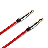 3.5mm ステレオ ミニプラグ オーディオタフケーブル 0.5m レッド PG-AUX05M02RD