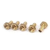 uxcell　ホースパイプカプラー　メススレッド　クイック　ブラス製 1/2BSP 5個入