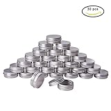 PandaHall Elite パーツボックス 30個入りセット アルミ缶 アルミネジキャップ缶 ジュエリー収納 ねじ蓋付き アルミ製 小分け容器 詰め替え 空き缶 DIY手作り用品 ジュエリー 小物