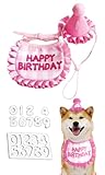 RMY.H犬 誕生日 帽子 犬 誕生日グッズ 犬 猫用 誕生日グッズ 3個セット 可愛い 飾り付け バースデー よだれかけ 記念日 誕生日 (ピンク)