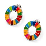 【国連本部公式最新仕様/インボイス制度対応】SDGs バッジ 25mm銀色丸み仕上げ【2個】SDGsバッチ ピンバッチ SDGs 帽子 バッグにも最適 かわいい 留め具6個付き
