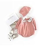 ベビー服 カバーオール 長袖 ロンパース 帽子付き 春夏秋服 コットン100% 男の子 女の子 (含まれていない：靴下 ) (XL(90CM), ピンク)