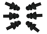 5組（10個）柔らかい柔軟なシリコーン防水耳栓スイマーゲル耳栓睡眠または水泳用 (黒)