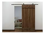 6 ftダークコーヒー木製スチールスライドドアハードウェアセットBarnアンティークスタイルクローゼット