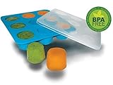 Homemade Baby Food Storage Solution, Silicone Freezer Tray with Lid. Makes 9 X 2 Oz Cubes. BPA Free,