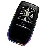 RiNan. スマートキーケース キーカバー ヴェルファイア 20 エスティマ 50系 アルファード ノア ヴォクシー トヨタ 汎用 5ボタン レインボー