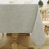 Softalker 長方形 類麻 テーブルクロス 大判 180 x 140cm 北欧 おしゃれ 桌布 撥水 厚手 リネン シンプル 無地 耐久 洗濯可 食卓カバー 家庭用/新年/クリスマス/カフェ/式典/パーティー用 Table cloth for Dining Table