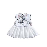 ベイビー服 ワンピース　夏 ベストプリンセスドレス Pojour 女の子服　1-6歳子供かわいいスカート 綿 通気 ブルー(90cm)