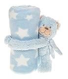 Cuddletime Blue Bear baby blanket 105cm x 83cm by Shudehill Giftware