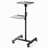 イーサプライ プロジェクター台 ノートパソコン台 キャスター スチール製 角度調整 高さ調整 EZ1-PRST002