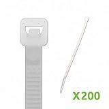 NavePoint 8 Inch Nylon Cable Wire Zip Tie 50 lbs - Natural White 200 Pack Lot Pcs Qty [並行輸入品]