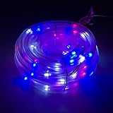 GreenLighting 32' Solar Power Christmas Rope Lights w/ 100 LEDs (Red/White/Blue) [並行輸入品]