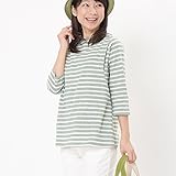 モーハウスの授乳服　サイドスリットタイプ　サンドボーダー (モス)