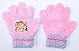 【ディズニーPrincess】キッズ　キャラクター手袋　ニット５本指タイプ　ピンク