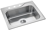 Sterling 11405-3-NA Southhaven 25-Inch by 22-inch Top-mount Single Bowl Kitchen Sink, Stainless Stee