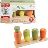 Fisher-Price 幼児用おもちゃ 小さな庭 木製 野菜スタッカー 仕分け&積み重ねアクティビティ 発達遊び 対象年齢18か月以上