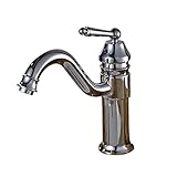 現代デザインデッキマウントアーチ型注ぎ口クロム仕上げバスルームシンク蛇口