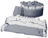 Babyoll Bedding Regal Neutral Mini crib/ Portable/ Port-a-Crib Bedding Set for boy and girly, grey/w