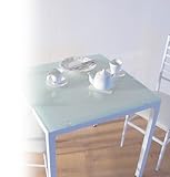 10mm厚 強化ガラス ダイニングテーブル 75X75cm ホワイト (白) 2人用 PA-7575-WH