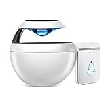 WYMLKUD セルフパワーワイヤレスドアベル、 LEDフラッシュ、 世帯 防水 リモート・ドアベル、 プラスチック材料、 ホワイト (色 : 白)