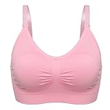 eshion妊婦用授乳パッド入りブラ下着Breastfeedブラ カラー: ピンク