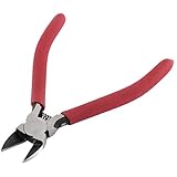 uxcell　斜ニッパー 斜めカッティングプライヤー　レッド　PVC被覆ハンドル　13cm長　切削工具