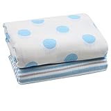 juDanzy 100% Cotton Swaddle Set of 2 Large 45X45 Muslin Baby Girl or Boy Blankets (Prince William) b