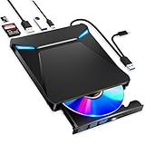 外付けDVDドライブ 【2025新モデル・1台6役・USB3.0】 DVDドライブ 静音 USB3.0＆Type-C両接続 読取/書込可 CDプレーヤー バスパワー駆動 外付けCDドライブ 軽量 薄型 光学ドライブ 外付け CDドライブ Mac PC パソコン Windows11対応 Windows10/8/7XP TFカード/SDカード/CD/DVD読取・書込 日本語取扱説明書付き (ブラック)