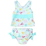 アイプレイ 水着 ベビー用 タンキニ ビキニ　女の子 UPF50+ (サイズ：12m、カラー：Light Aqua Sailboat Sea） iplay [並行輸入品]