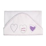 PETIT PRAIA Juliette Terry Cloth Bath Towel 100 Percent Soft Cotton (90 X 90 cm, White/Rose/Lilac) b