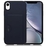 LOOF SKIN SLIM-SLOT レザー カード収納 スマホケース for iPhone XR 用 ケース カバー 背面 ストラップホール カードポケット シンプル 耐衝撃 薄型 軽量 leather [ネイビー]