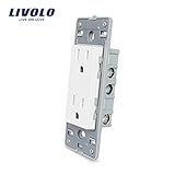 LivoloホワイトUS標準 DIYパーツプラスチック材料USソケット関数キー、C5-C2US-11