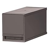 日本製 収納ケース 引き出し PLUST（プラスト）ベーシック (17cm幅 1段, ブラウン)