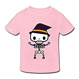 星 ２～６歳子供 男女兼用帽子 髑髏 面白い ハロウェン Tシャツ ピンク 4 Toddler