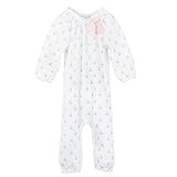 Feather Baby Little Girls Pima Cotton Bow One-Piece Long Sleeve Romper by Feather Baby