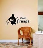 トップ販売デカール – 価格Reduced : Good Friends文字レタリングBuck Deerイメージ動物狩猟ハンターMan with gun画像アート – Boysメンズ子供ベッド部屋スポ