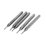 uxcell エンドミルカッター　アルミニウム　2フルート　CNCエンド　ルータービット　0.8mm径　5個