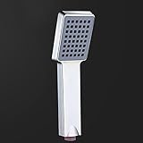 クロムメッキバスルームレインシャワーノズルエアレーター高圧シャワーヘッドを備えたシャワーヘッド節水スクエアABS (シルバー)