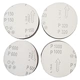Airyus サンドペーパー マジックパッド 125 mm 番手 違い 100枚 セット サンディングディスク 穴無し 粗目 極細 金属 錆取り など (セットB(#150#320#600#1000)
