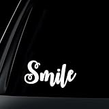 Smileビニールデカール – 選択サイズ (C) Large: 12" ホワイト CV728_White_12"