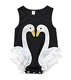 (コ-ランド) Co-land ベビー ロンパース 新生児 女児 ノースリーブ レース飾り 白鳥 カバーオール ワンピース 子供服 柔らかい 73 ブラック