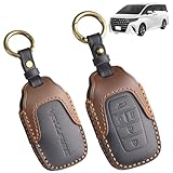 [TatkDIY] アルファード ヴェルファイア 30系 40系 専用スマートキーケース キーカバー キーホルダー カスタムアクセサリーパーツ 新型本革 ロゴ付 キズ防止 落下防止 ヴェルファイア 5ボタンブラック