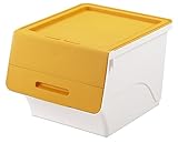 【積重ね収納ボックスまとめ買いセット】 フロック 30 深型 イエロー/ホワイト 2個セット