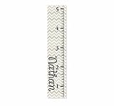おもちゃ Grey Chevron Personalized Canvas Growth Chart [並行輸入品]
